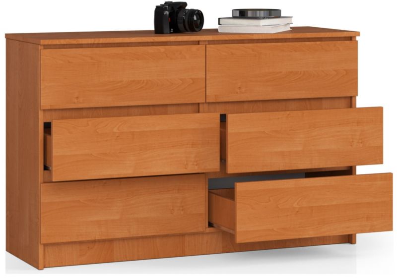 Komoda Akord K120 Olcha 120 cm 6 szuflad kolor Olcha mat 120x40x77 cm 1 szt.