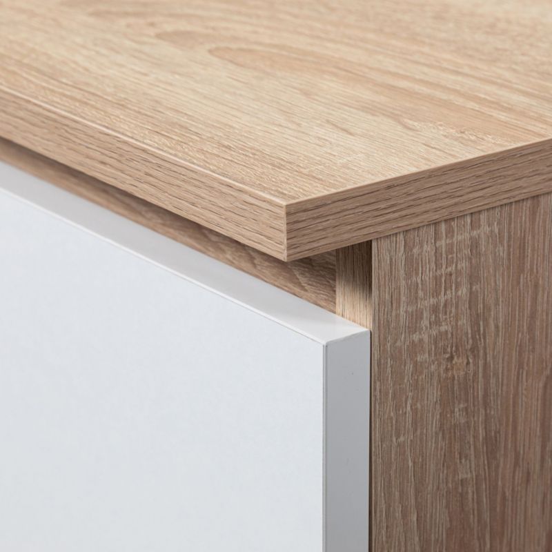 Komoda Akord K140 Dąb Sonoma 138 cm 6 szuflad kolor Biały mat 138x40x77 cm 1 szt.