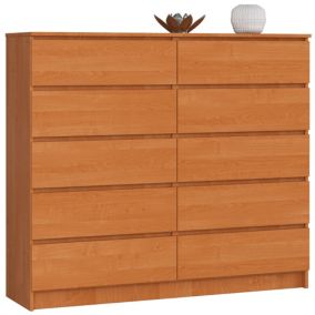 Komoda Akord K140 Olcha 138 cm 10 szuflad kolor Olcha mat 138x40x121 cm 1 szt.