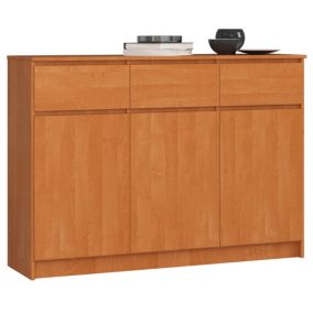 Komoda Akord K140 Olcha 138 cm 3 drzwi 3 szuflady kolor Olcha mat 6 półek 138x40x99 cm 1 szt.