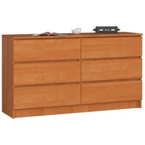 Komoda Akord K140 Olcha 138 cm 6 szuflad kolor Olcha mat 138x40x77 cm 1 szt.