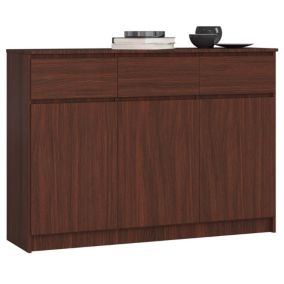 Komoda Akord K140 Wenge 138 cm 3 drzwi 3 szuflady kolor Wenge mat 6 półek 138x40x99 cm 1 szt.