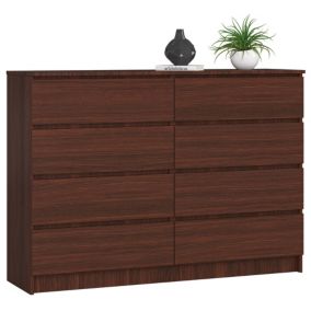 Komoda Akord K140 Wenge 138 cm 8 szuflad kolor Wenge mat 138x40x99 cm 1 szt.