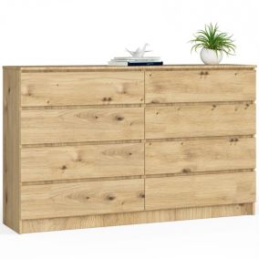 Komoda Akord K160 Dąb Artisan 160 cm 8 szuflad kolor Dąb Artisan mat 160x40x99 cm 1 szt.