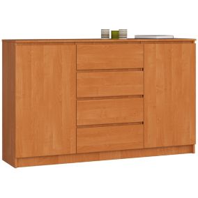 Komoda Akord K160 Olcha 160 cm 2 drzwi 4 szuflady kolor Olcha mat 4 półki 160x40x99 cm 1 szt.