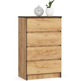 Komoda Akord K60 Dąb Craft 60 cm 4 szuflady kolor Dąb Craft mat 60x40x99 cm 1 szt.