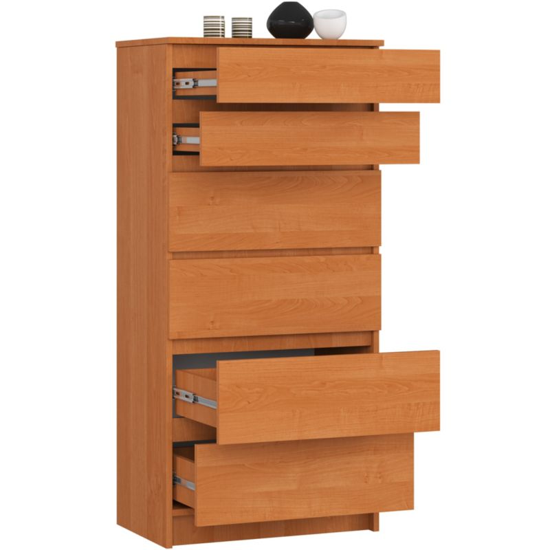 Komoda Akord K60 Olcha 60 cm 6 szuflad kolor Olcha mat 60x40x130 cm 1 szt.
