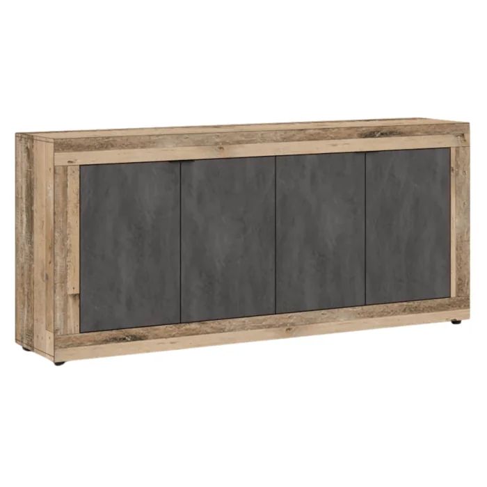 Dřevěná komoda do obývacího pokoje Předsíň Kancelář Vintage BLAGO Mebel Elite Dub Grafit 1 ks.