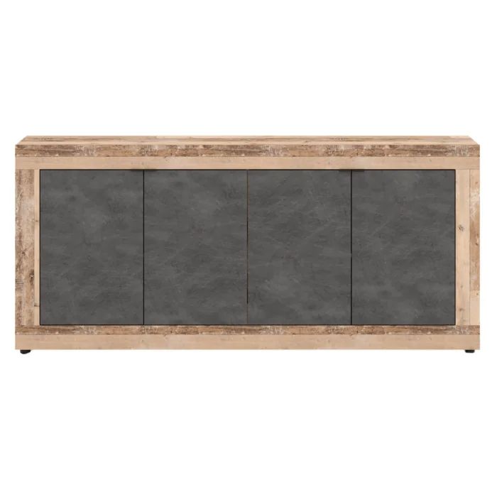 Dřevěná komoda do obývacího pokoje Předsíň Kancelář Vintage BLAGO Mebel Elite Dub Grafit 1 ks.