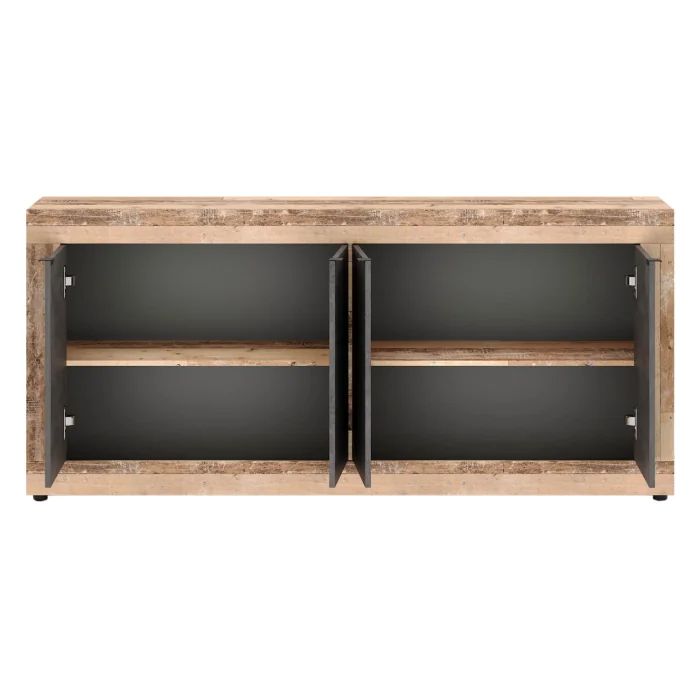 Dřevěná komoda do obývacího pokoje Předsíň Kancelář Vintage BLAGO Mebel Elite Dub Grafit 1 ks.