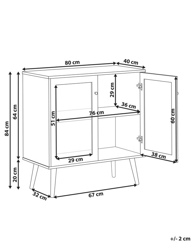 Komoda dwudrzwiowa Albany 80 cm 40 cm Jasnobrązowy 1 szt.