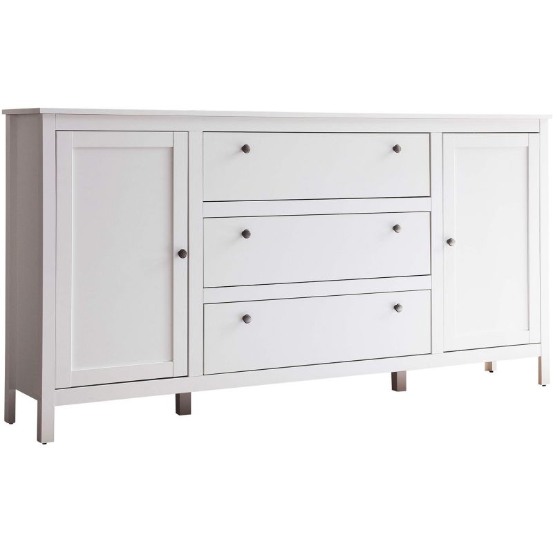 AZURA Mebel Elite dvoudveřová komoda bílá se zásuvkami 183 cm do obývacího pokoje 1 ks.
