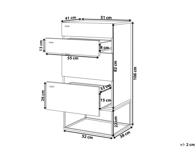 Komoda jasne drewno Acra 1 szt.