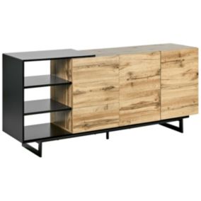 Komoda jasne drewno z czarnym Fiora 1 szt.