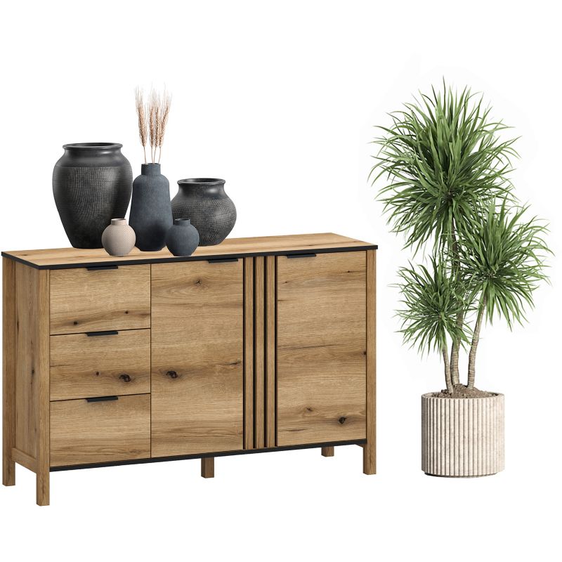 Mebel Elite VERVE komoda dvoudveřová do obývacího pokoje 138 cm Dub Evok Loft 1 ks.