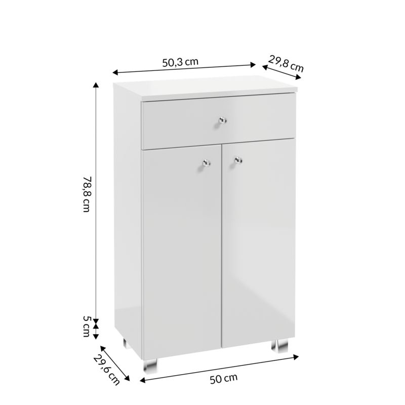 Komoda Pat 50 cm biały połysk