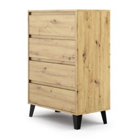 Komoda Szafka Na Nóżkach 4 Szuflady Scandi 4S Dąb Artisan