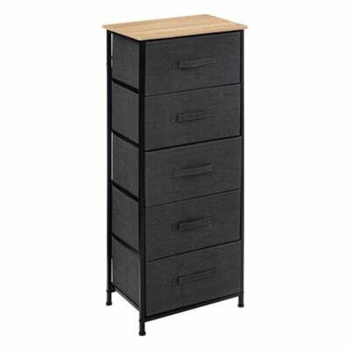 Komoda Tissa 5FIVE SIMPLY SMART, černá, s 5 zásuvkami na nožičkách, 114 cm, do obývacího pokoje nebo ložnice, 1 ks.