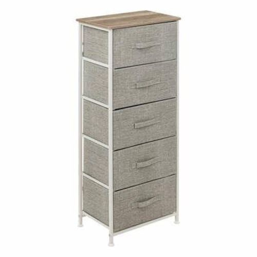 Komoda Tissa 5FIVE SIMPLY SMART, vysoká komoda, 5 šuplíků, šedá moderna na nožičkách, do ložnice a obývacího pokoje, 114 cm, 1 ks.