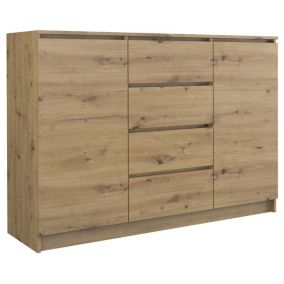 Komoda Topeshop 2D4S 120 - Dąb Artisan Szafka 40x120x97 cm 1 szt.
