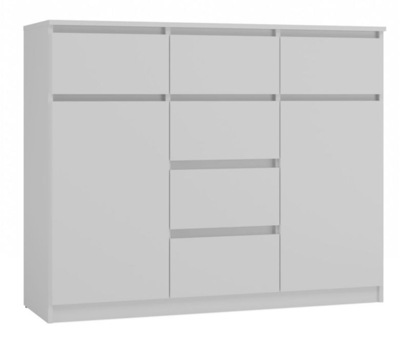 Komoda Topeshop 2D6S 120 CM 2 DRZWI 6 SZUFLAD BIEL 40x120x100 cm 1 szt.