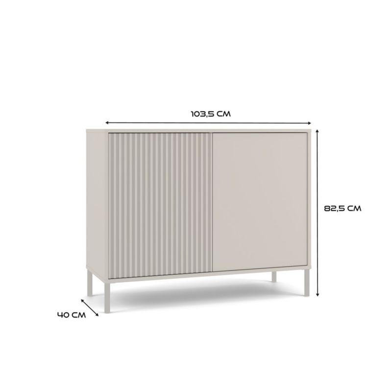 Komoda TopEshop KAMARO 2D Slim/Gładki Kaszmir 103,5x82,5x40 cm 1 szt