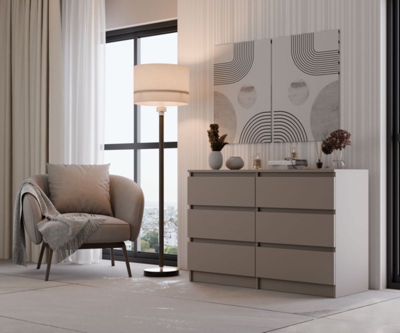 Komoda Topeshop M6 120 Malwa Glina Szary 30x120x75 cm 1 szt.