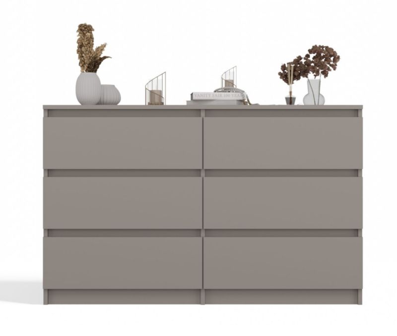 Komoda Topeshop M6 120 Malwa Glina Szary 30x120x75 cm 1 szt.
