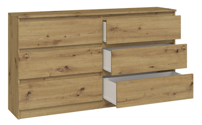 Komoda Topeshop M6 140 Malwa- Dąb Artisan 40x138x75 cm 1 szt.