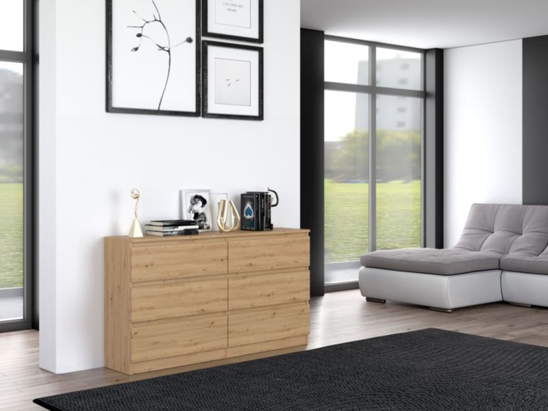 Komoda Topeshop M6 140 Malwa- Dąb Artisan 40x138x75 cm 1 szt.
