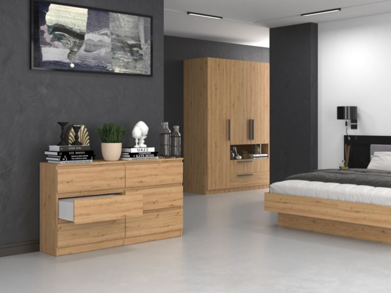 Komoda Topeshop M6 140 Malwa- Dąb Artisan 40x138x75 cm 1 szt.