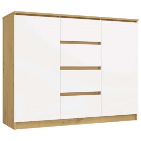 Komoda Topeshop Malwa 2D4S 120 Dąb Artisan Biel 40x120x97 cm 1szt