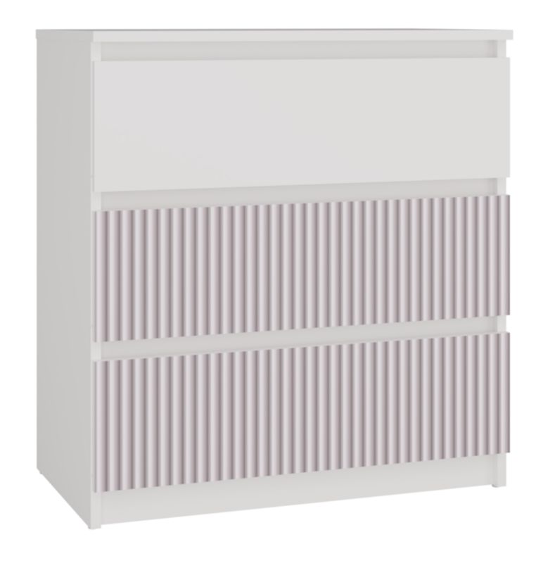 Komoda Topeshop  Malwa M3 Arteso - Biały / Różowy 40x70x75 cm 1 szt.