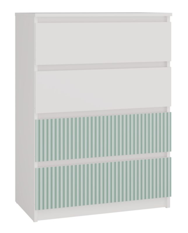 Komoda Topeshop  Malwa M4 Arteso Biały / Miętowy - Zielony 40x70x97 cm 1 szt.