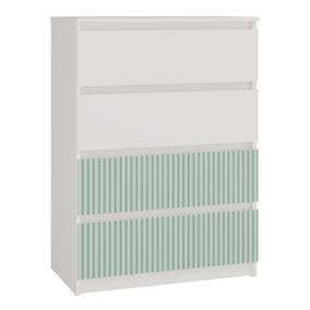Komoda Topeshop  Malwa M4 Arteso Biały / Miętowy - Zielony 40x70x97 cm 1 szt.