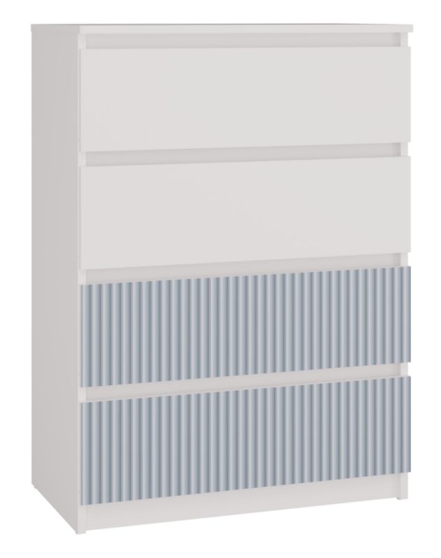 Komoda Topeshop  Malwa M4 Arteso - Biały / Niebieski 40x70x97 cm 1 szt.