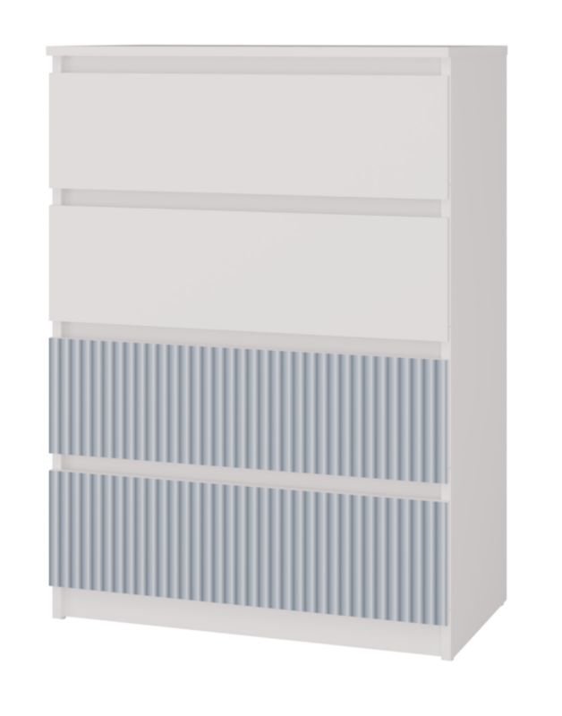 Komoda Topeshop  Malwa M4 Arteso - Biały / Niebieski 40x70x97 cm 1 szt.