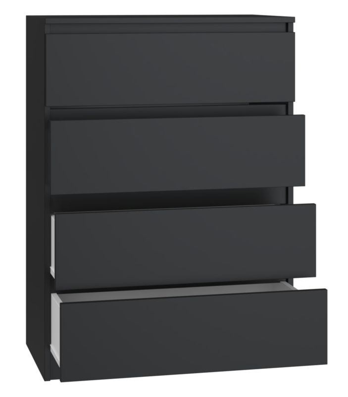 Komoda Topeshop Malwa M4 Czerń Szafka 4 Szuflady 40x70x97 cm 1 szt.
