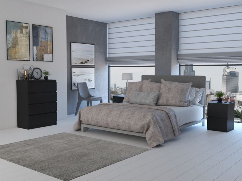 Komoda Topeshop Malwa M4 Czerń Szafka 4 Szuflady 40x70x97 cm 1 szt.