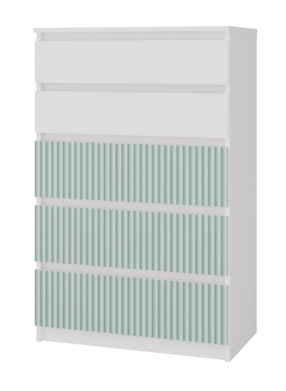 Komoda Topeshop  Malwa M5 Arteso Biały / Miętowy - Zielony 40x70x109,5 cm 1 szt.