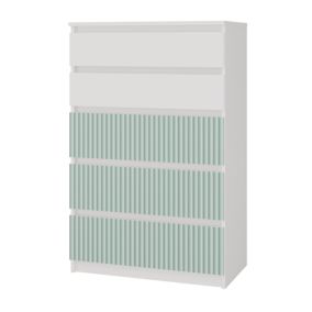 Komoda Topeshop  Malwa M5 Arteso Biały / Miętowy - Zielony 40x70x109,5 cm 1 szt.