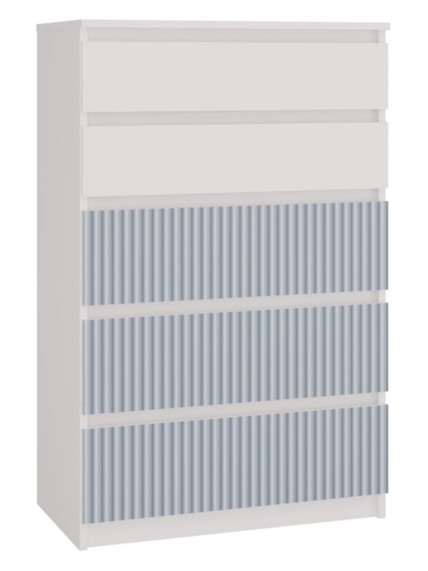 Komoda Topeshop  Malwa M5 Arteso Biały / Niebieski 40x70x109,5 cm 1 szt.