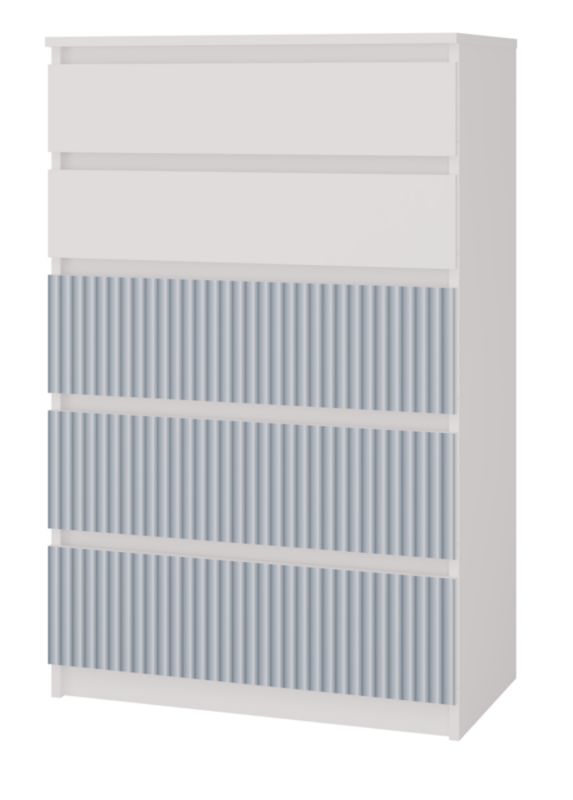 Komoda Topeshop  Malwa M5 Arteso Biały / Niebieski 40x70x109,5 cm 1 szt.