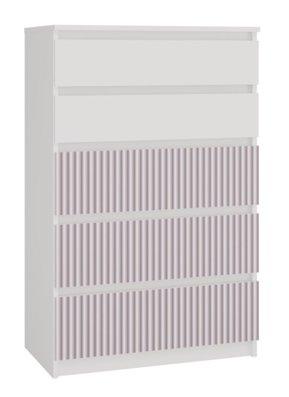 Komoda Topeshop  Malwa M5 Arteso Biały / Różowy 40x70x109,5 cm 1 szt.