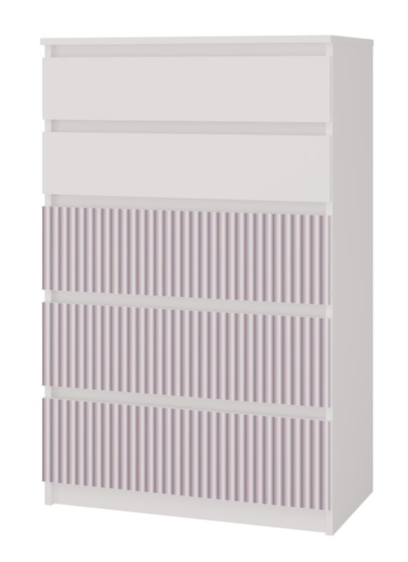 Komoda Topeshop  Malwa M5 Arteso Biały / Różowy 40x70x109,5 cm 1 szt.