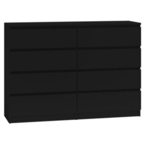 Komoda Topeshop Malwa M8 140 Czerń Nowoczesna 8 Szuflad 40x138x97 cm 1 szt.