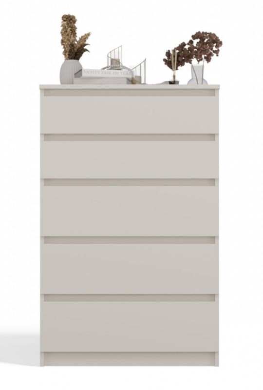 Komoda Topeshop Szafka 5 Szuflad M5 Kaszmir Beż 40x70x109,5 cm 1 szt.