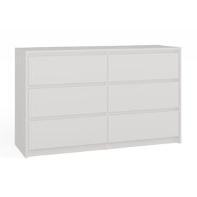 Komoda Topeshop Szafka Karo 6 Szuflad K120 Biała 40x120x73,5 cm 1 szt.