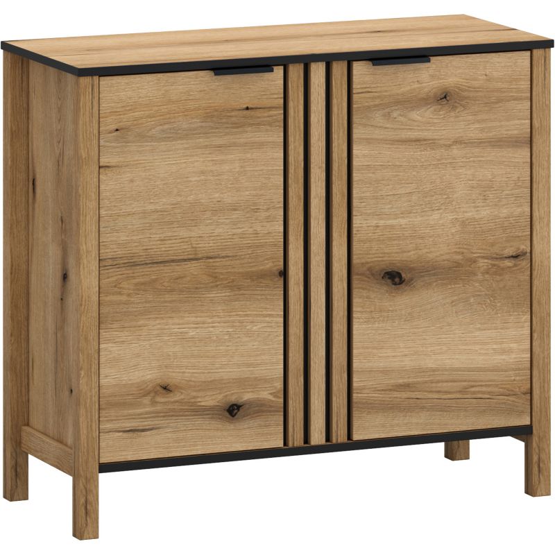 VERVE Mebel Elite dvoudveřová dřevěná komoda do obývacího pokoje 98 cm dub Evok 1 ks.