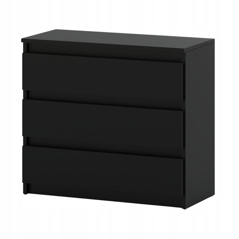 Komoda Z 3 Szufladami Stiv-Meble Czarny Mat Szafka 80X33,5X71,5 Cm 1Szt.
